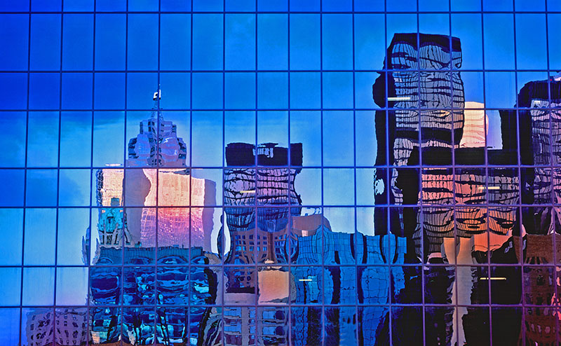 Reflections in office buildings in Toronto
